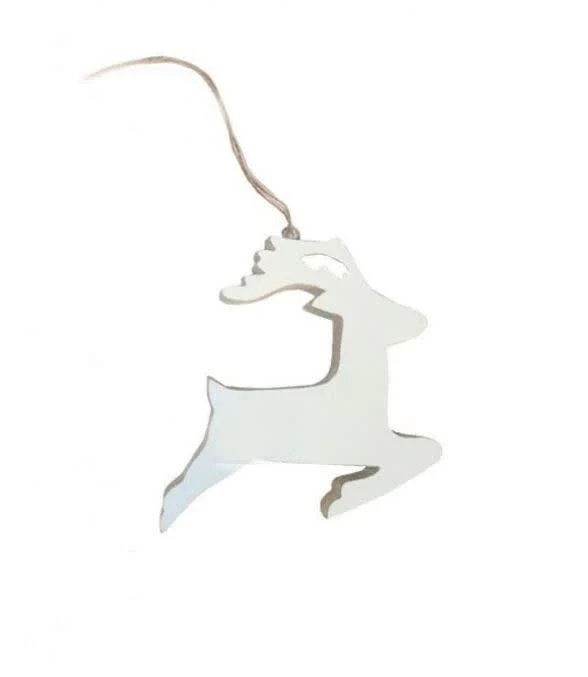 5.5" Wood Reindeer Ornament