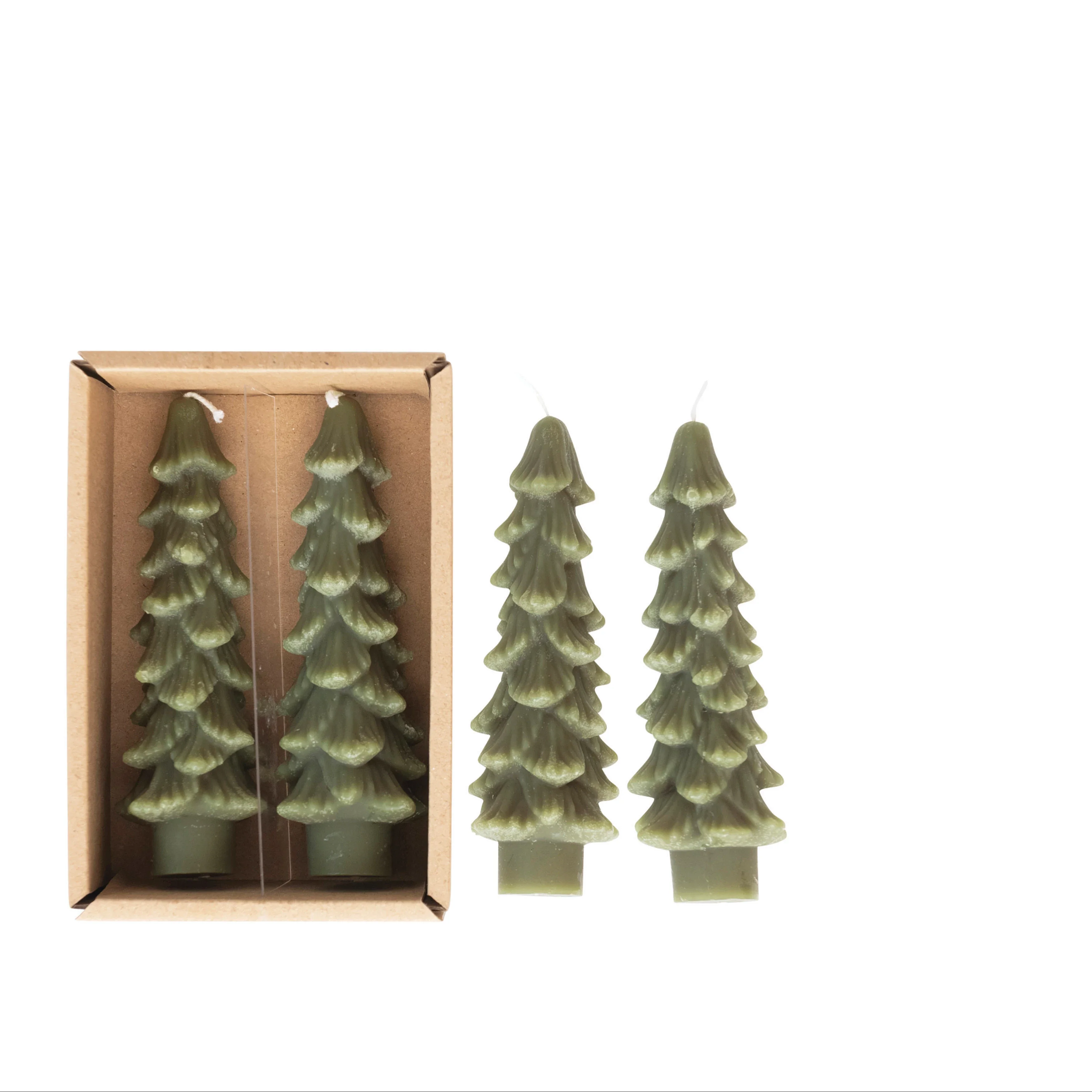 5"H Unscented Tree Shaped Taper Candles - Image 3