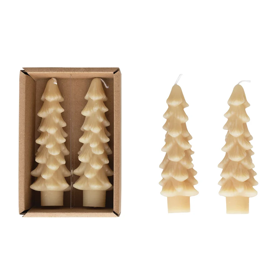 5"H Unscented Tree Shaped Taper Candles - Image 5