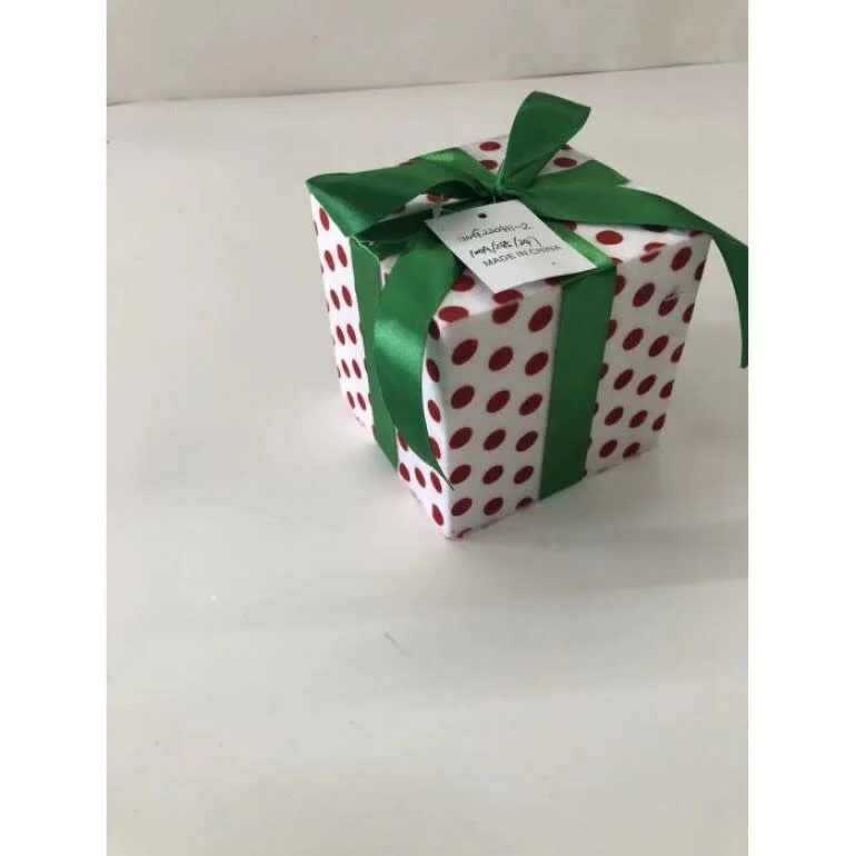 5"Polka Dot Gift Box Ornament - Image 2