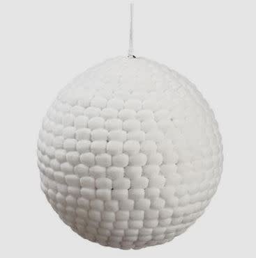 5"YARN BALL ORNAMENT WH