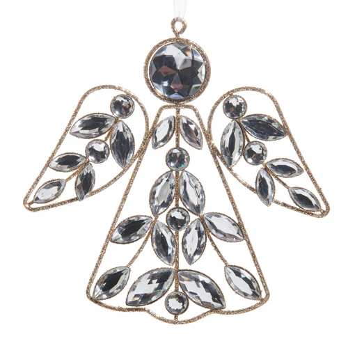 6.5" Clear Jeweled Angel Ornament