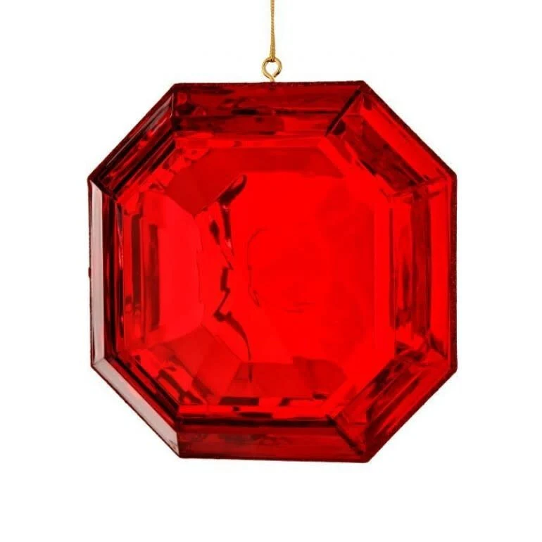 6" Acrylic Square Precious Gem Ornament - Image 2