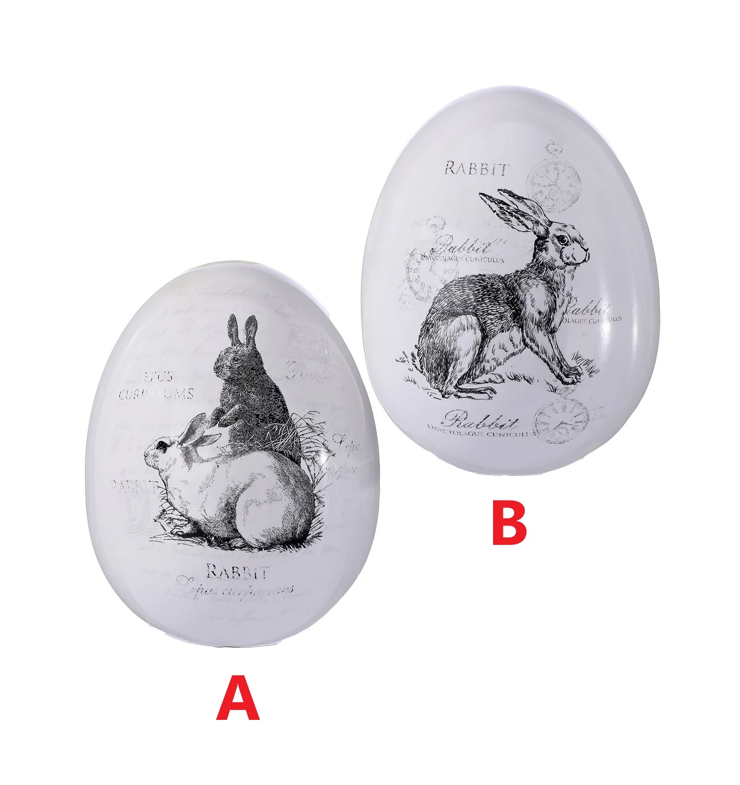 6" Dolomite Egg With Bunny Print - Sold Individually