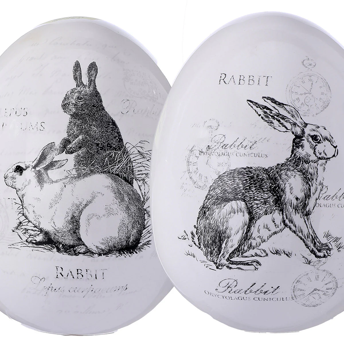 6" Dolomite Egg With Bunny Print - Sold Individually - Image 2