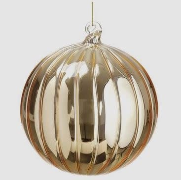 6" Glass Ball Ornament - Gold