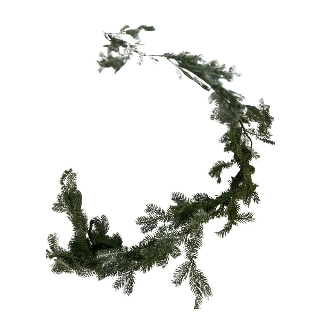 6' Glittered Pine Garland