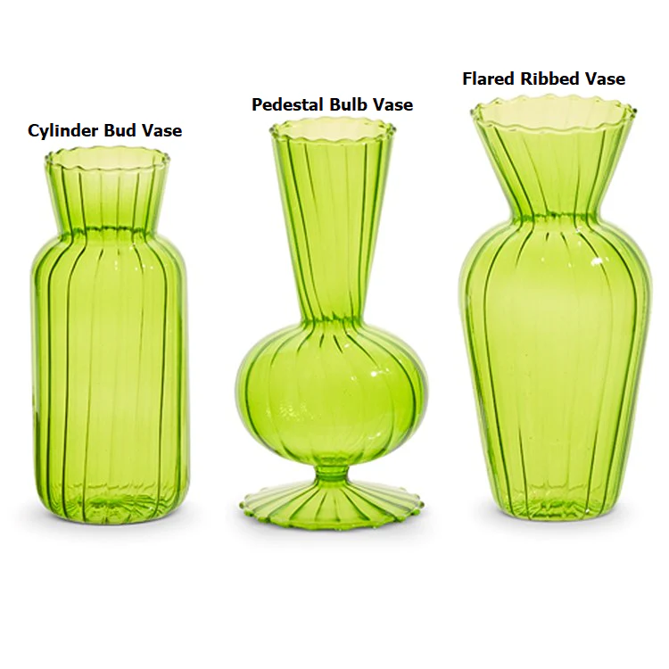 6” Green Vases - Image 2