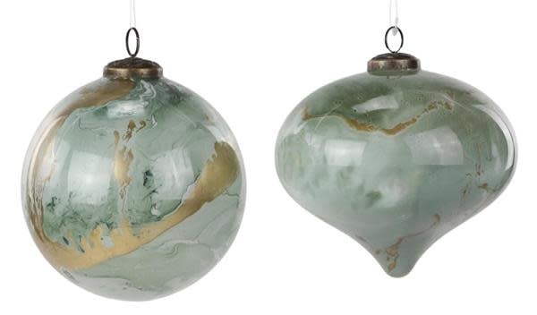 6" Marble Glass Ornament
