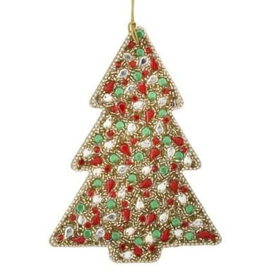 6" Multi Jeweled Beaded Tree Ornament