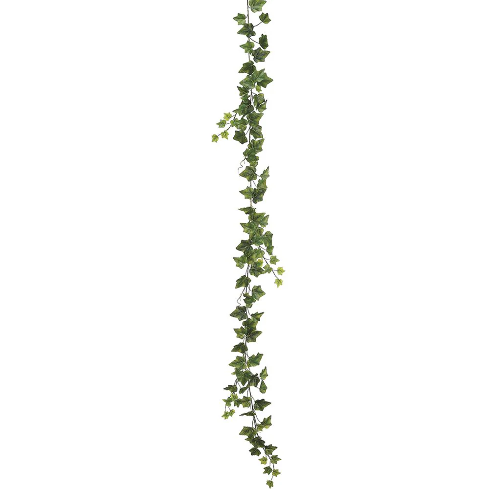6' One-Piece Ivy Garland with 98 Leaves Green