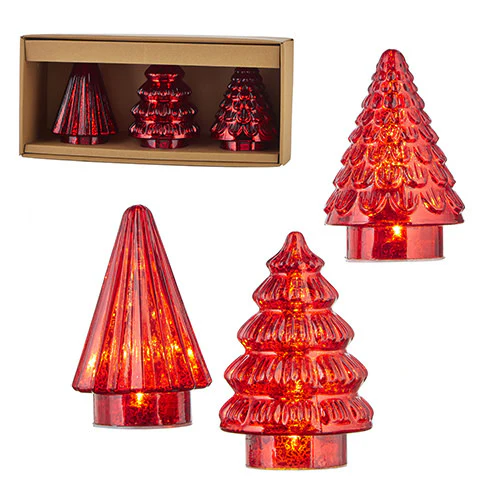 6" Red Lighted Tree