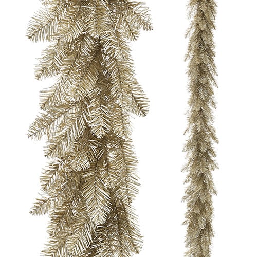 6' Unlit Champagne Tinsel Garland
