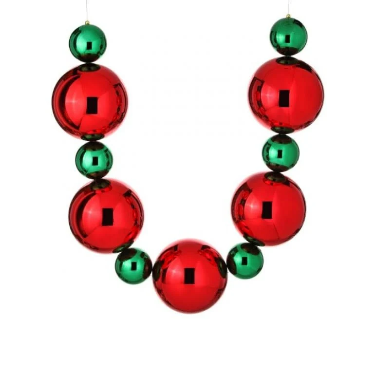 60” 200MM & 100MM Vacuum Plated Ball Garland - Image 3