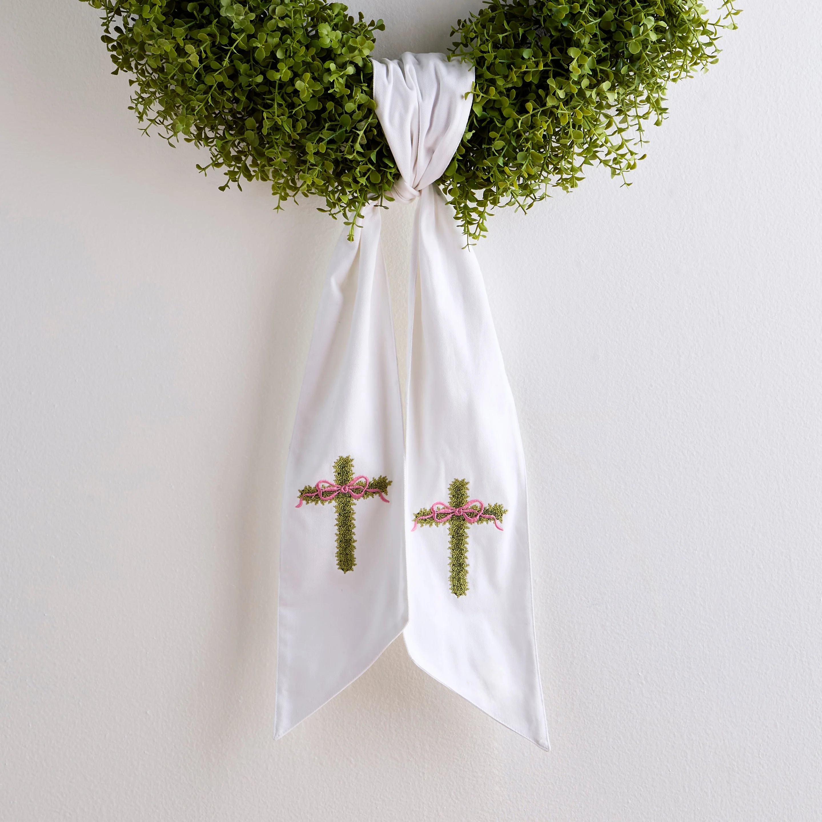60" Easter Cross Wreath Sash - Image 2