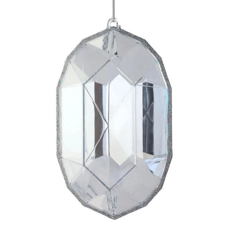 6.5” Acrylic Oval Precious Gem Ornament