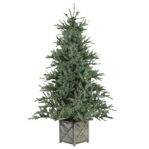 6.5' Unlit Green Littleton Spruce Tree in Box Stand