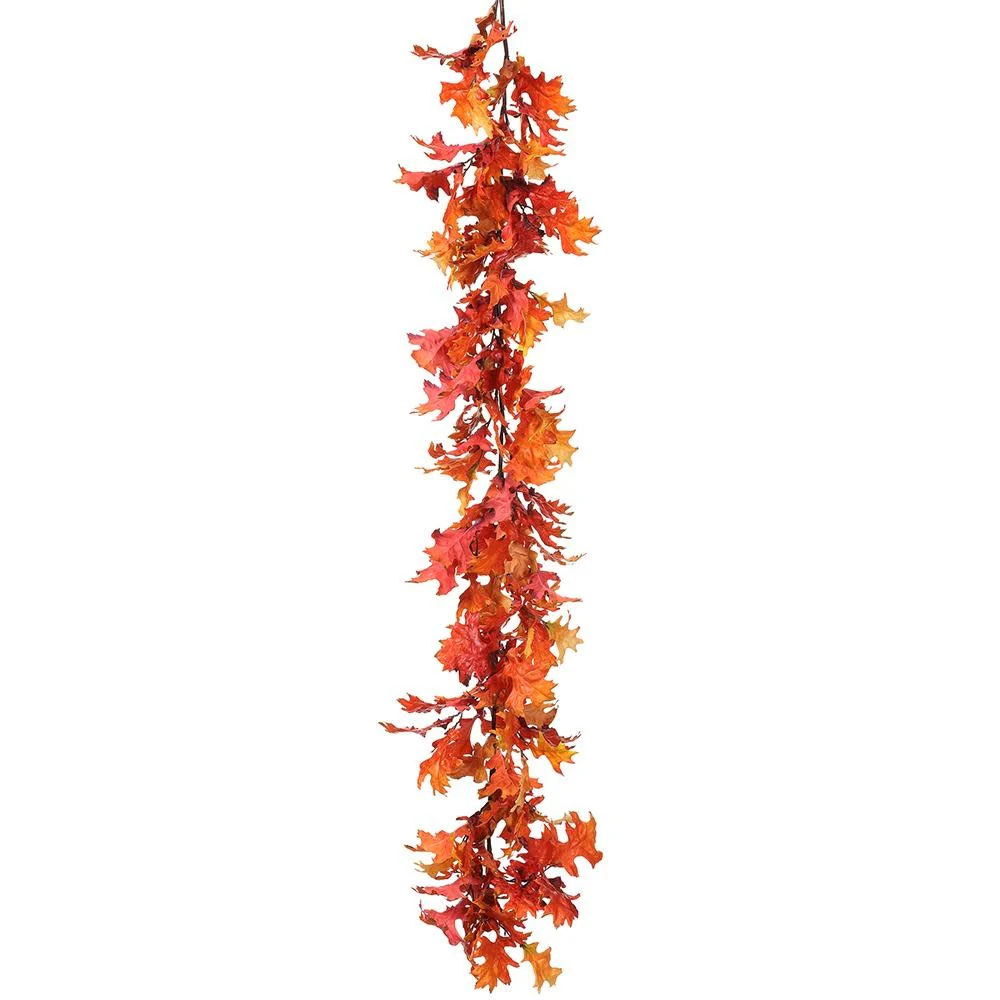 69" Oak Leaf Garland Orange