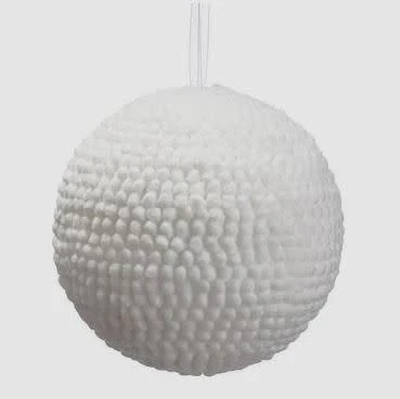 6"BALL ORNAMENT WH