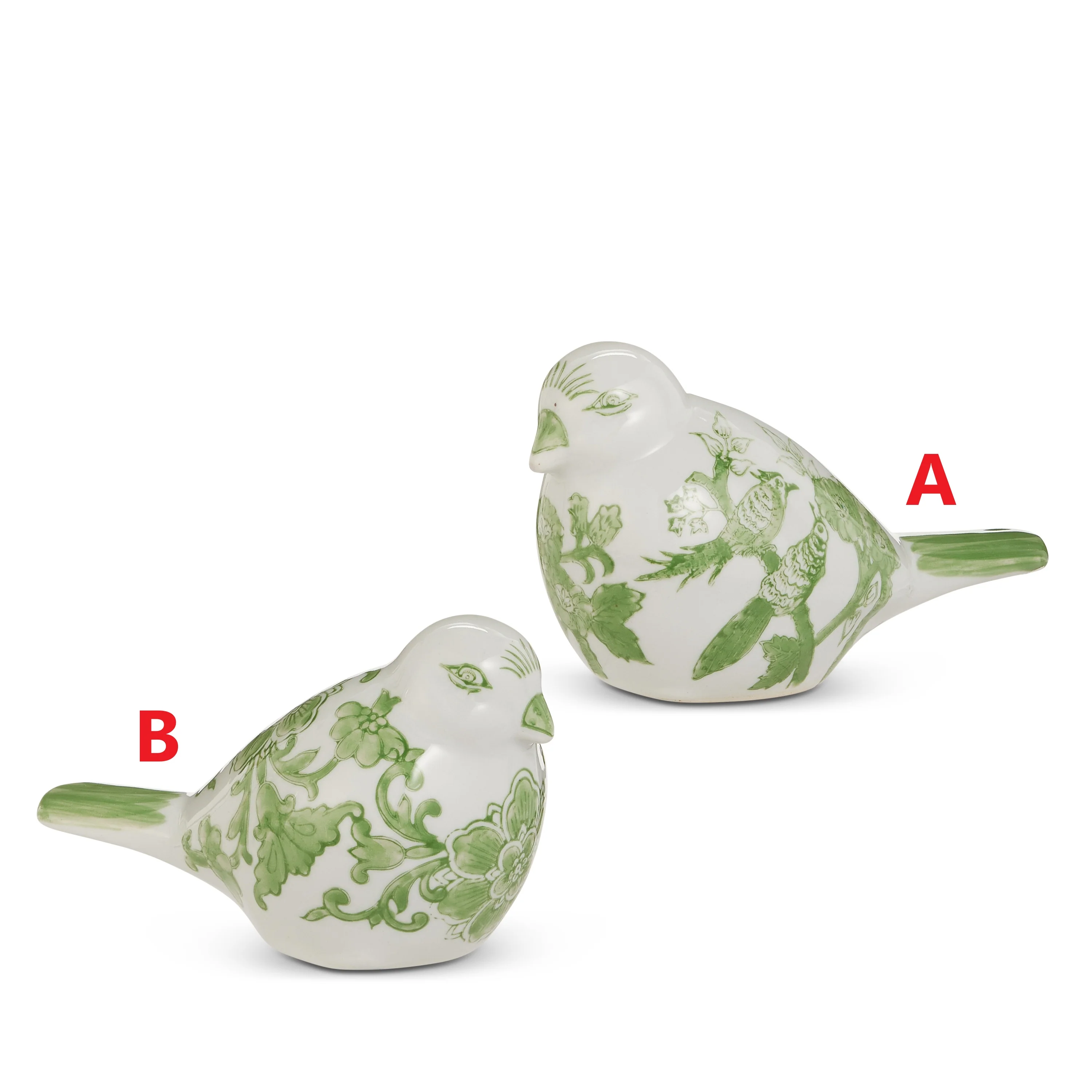 7.25" Green and White Bird - Sold Individually