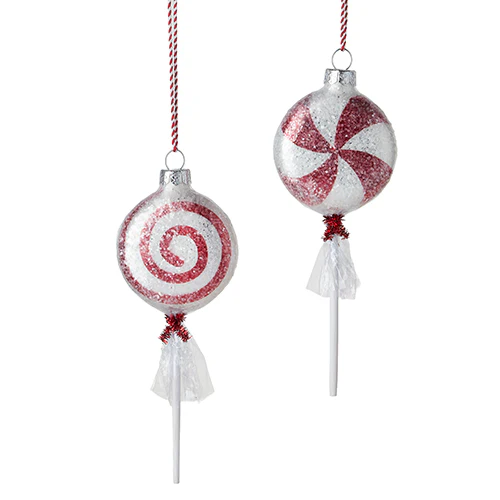 7.5" Wrapped Peppermint Lollipop Ornament