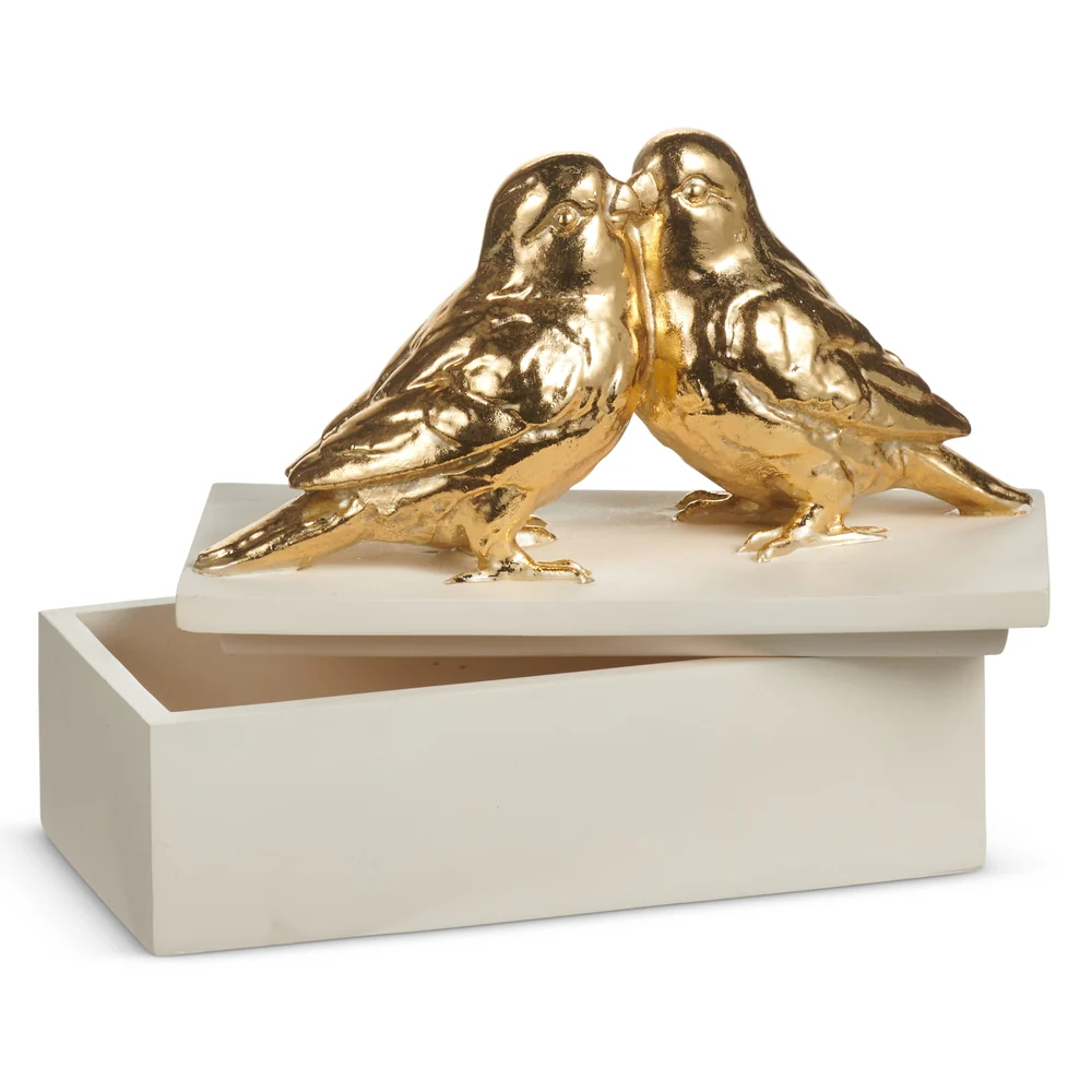 7" Gold Birds on a Box