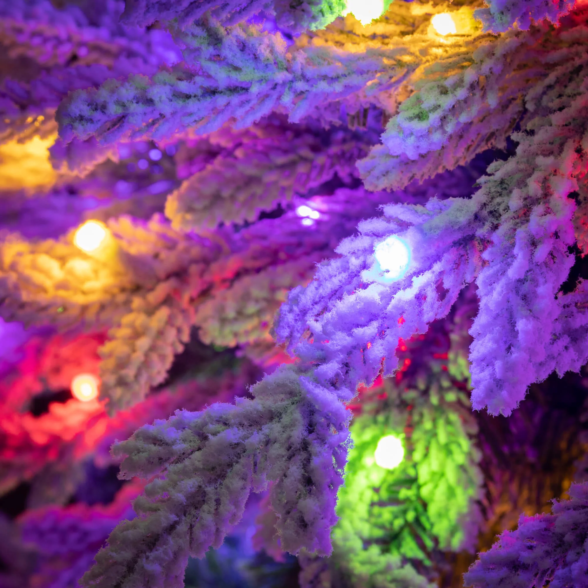 7.5' LED Pencil Flocked Tree - Image 4