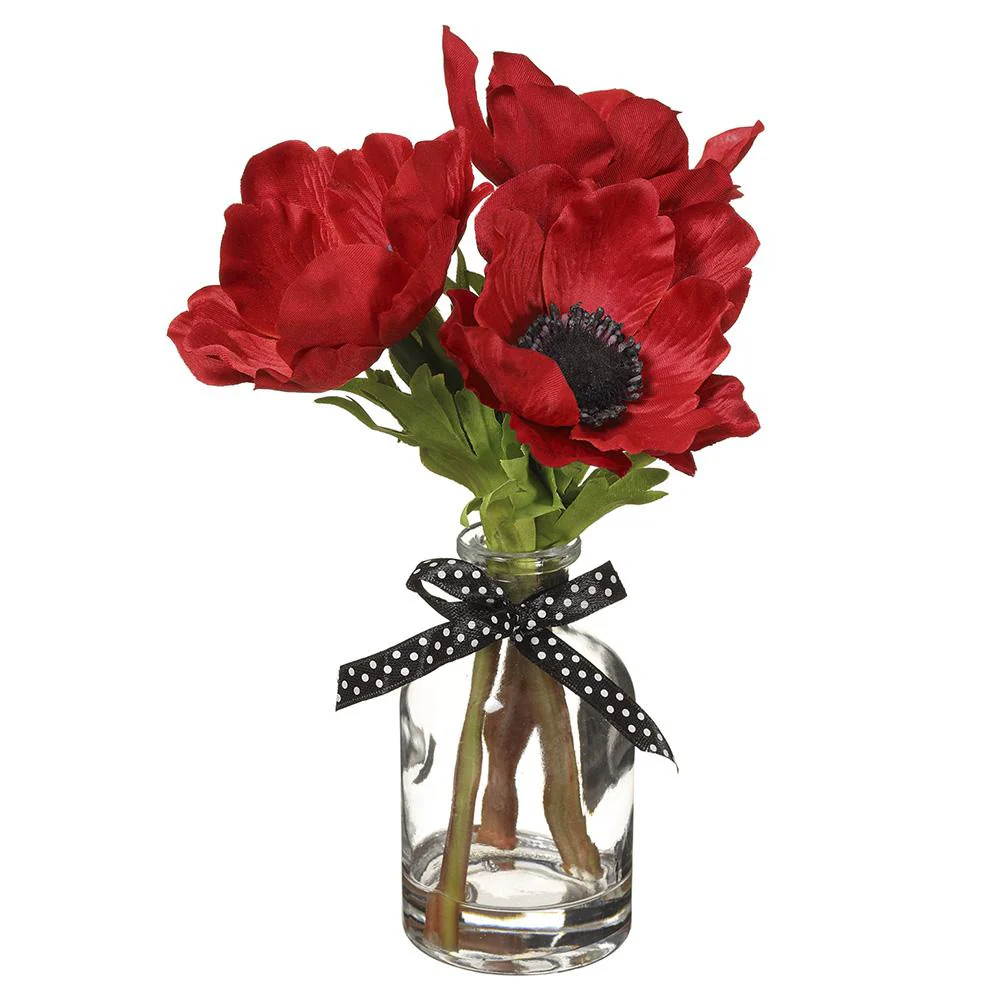8.5" Anemone in Glass Vase - Image 2