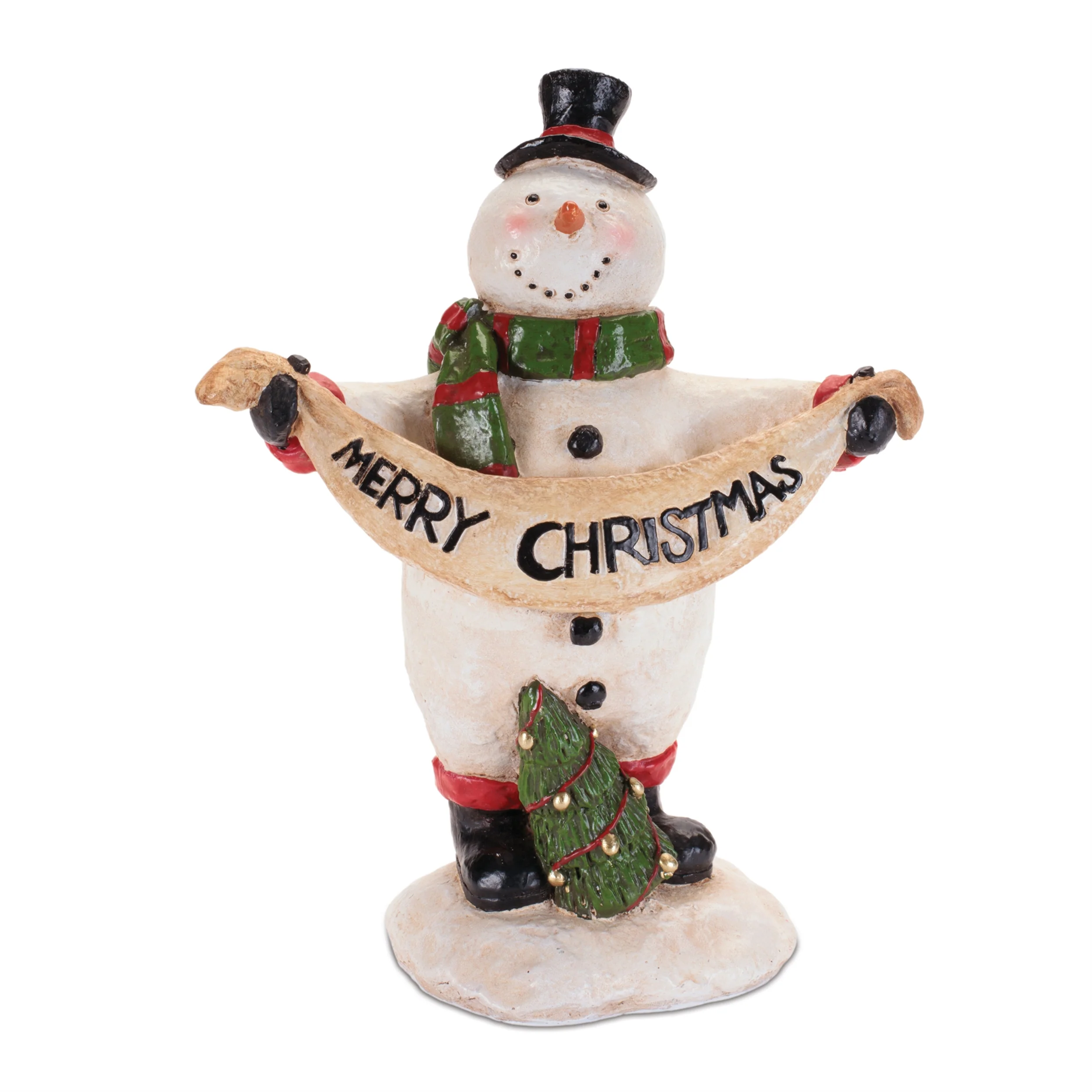 8.75" Snowman With Tree - Image 2