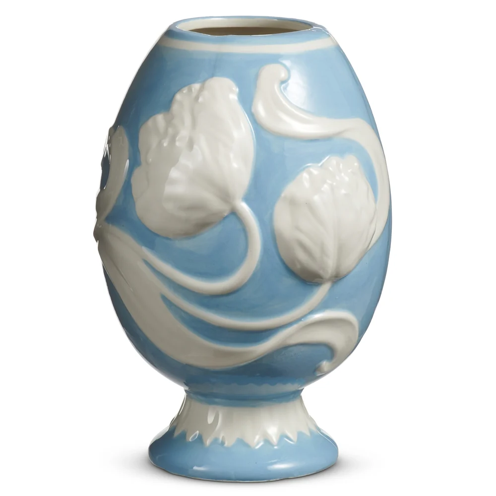 8" Embossed Egg Shape Vase