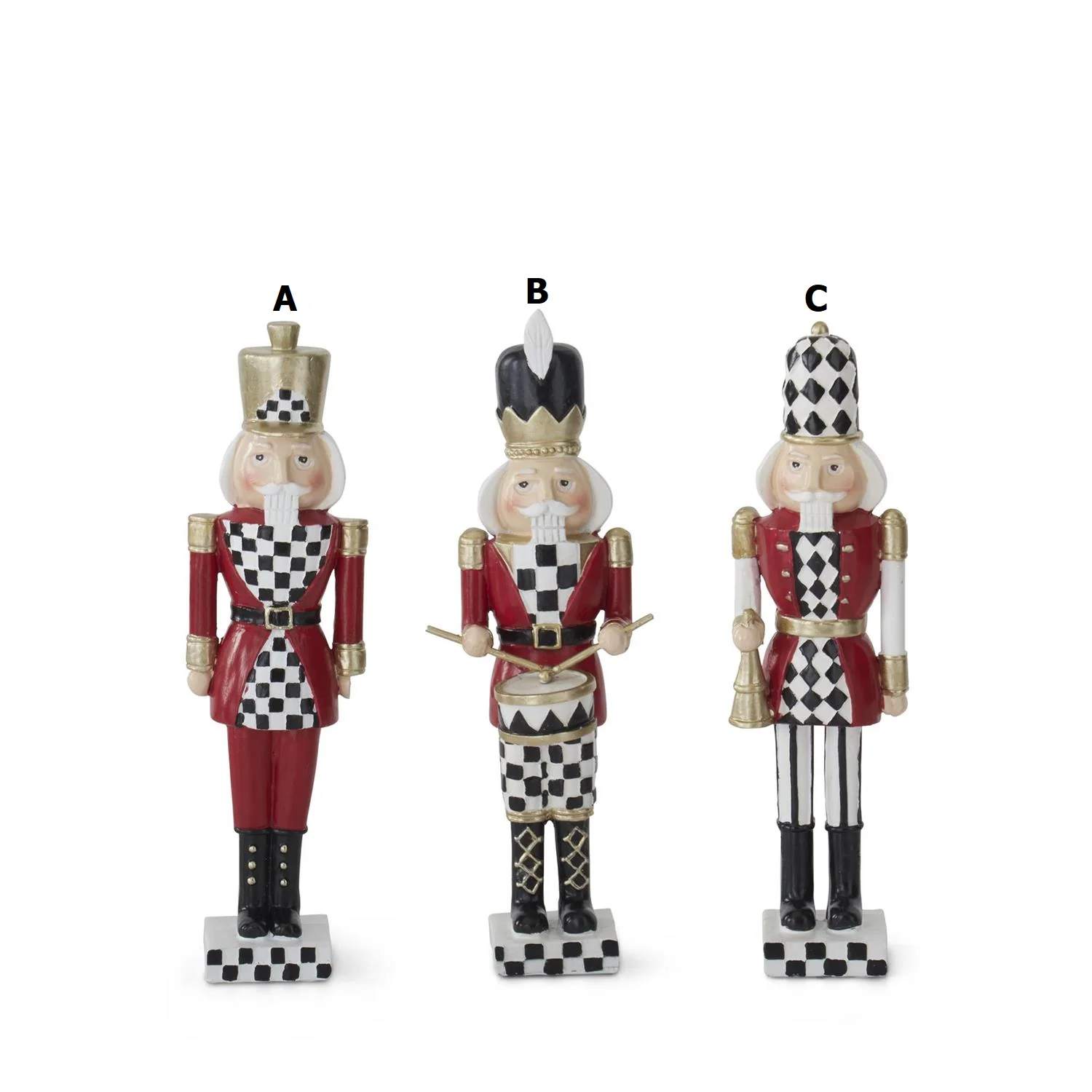 8 Inch Harlequin Resin Nutcracker Soldiers