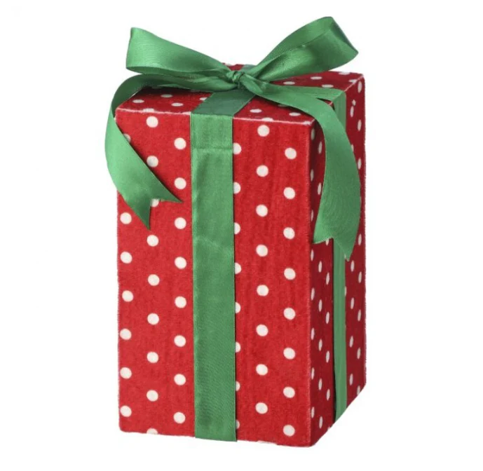 8" Polka Dot Gift Box Ornament