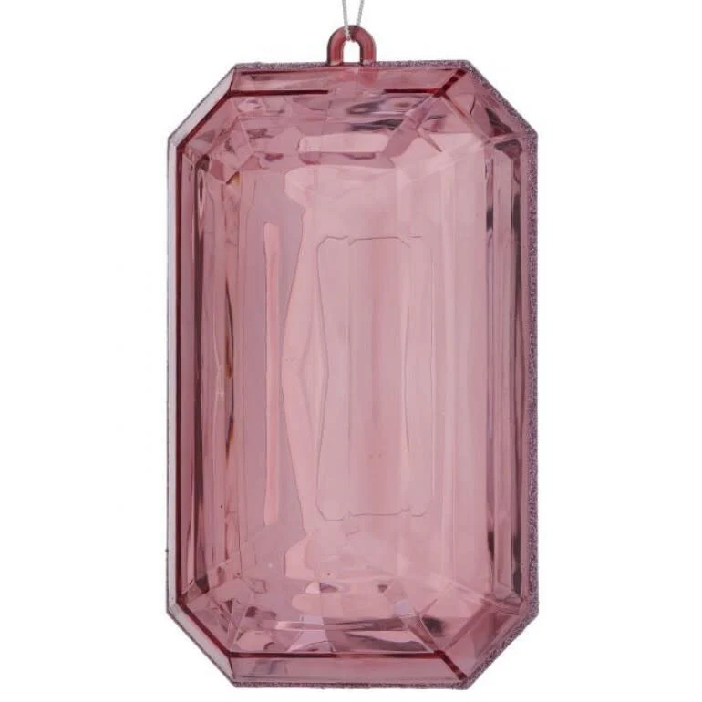 9" Acrylic Emerald Cut Precious Gem Ornament - Image 10