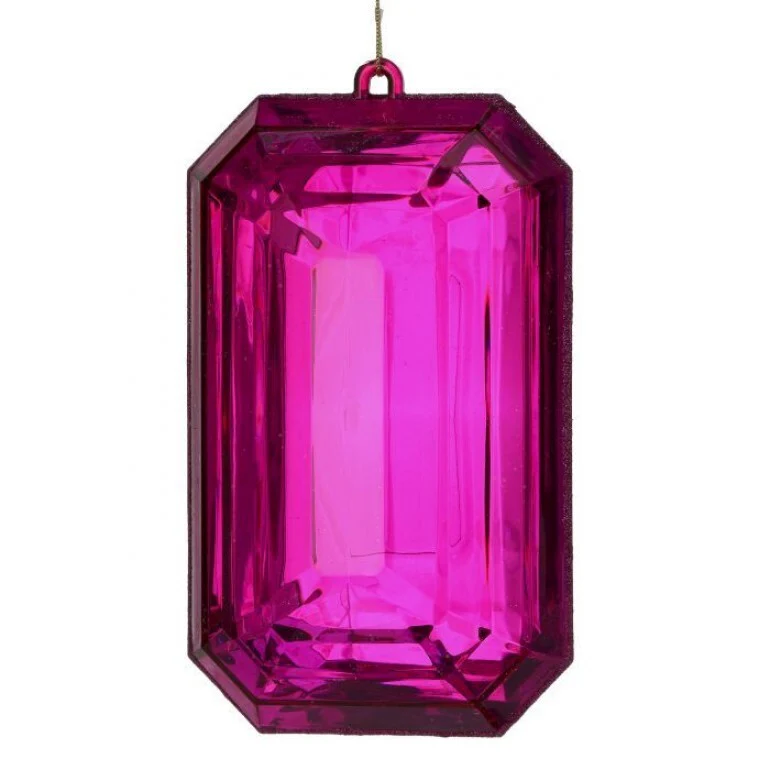 9" Acrylic Emerald Cut Precious Gem Ornament - Image 13