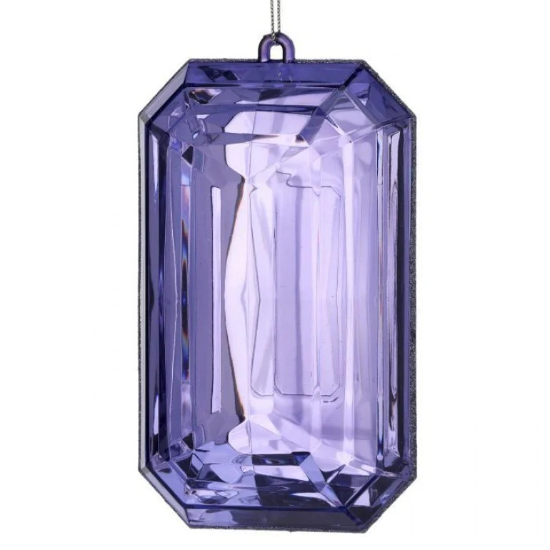 9" Acrylic Emerald Cut Precious Gem Ornament - Image 16