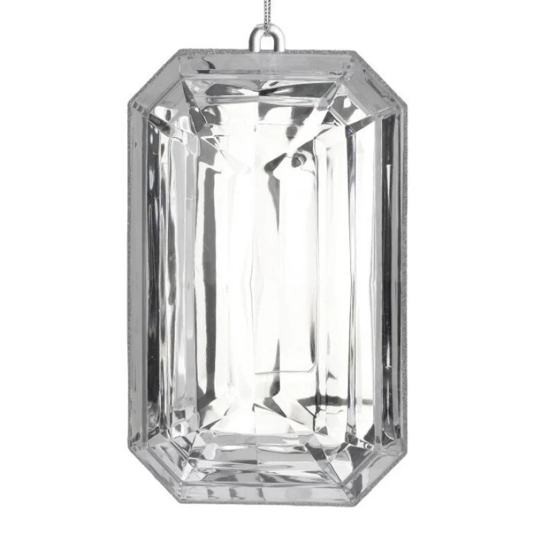 9" Acrylic Emerald Cut Precious Gem Ornament - Image 18