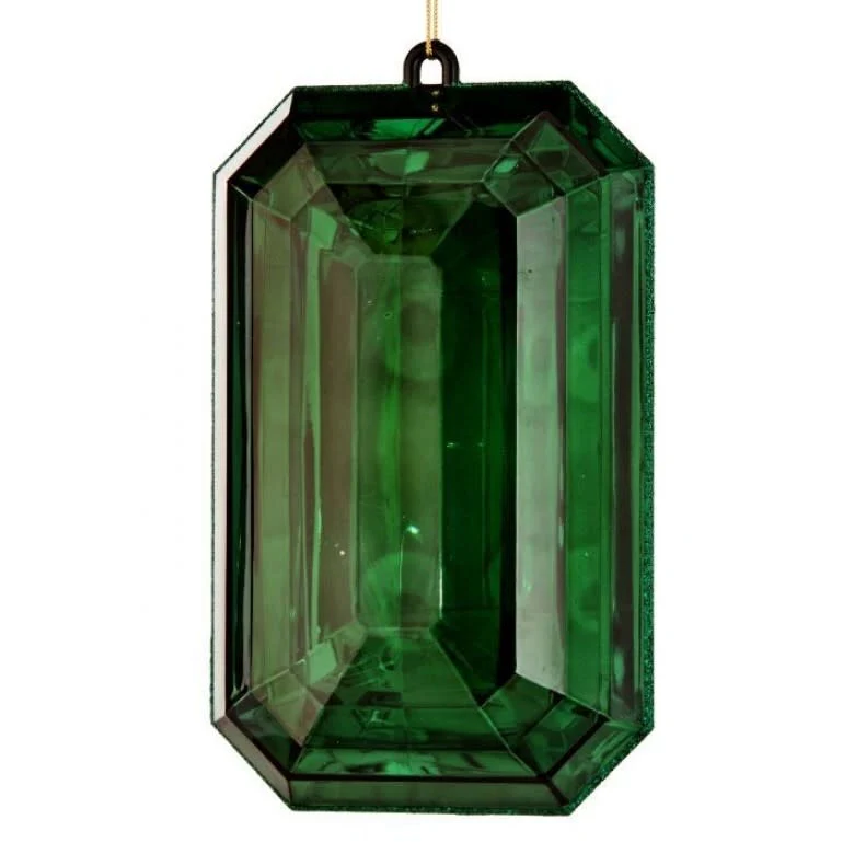 9" Acrylic Emerald Cut Precious Gem Ornament - Image 2