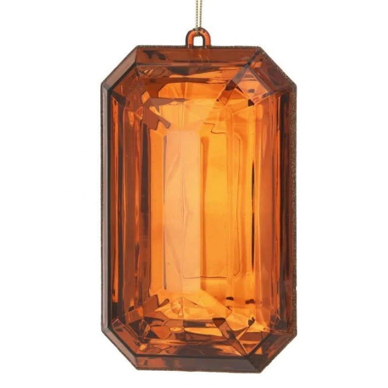 9" Acrylic Emerald Cut Precious Gem Ornament - Image 8
