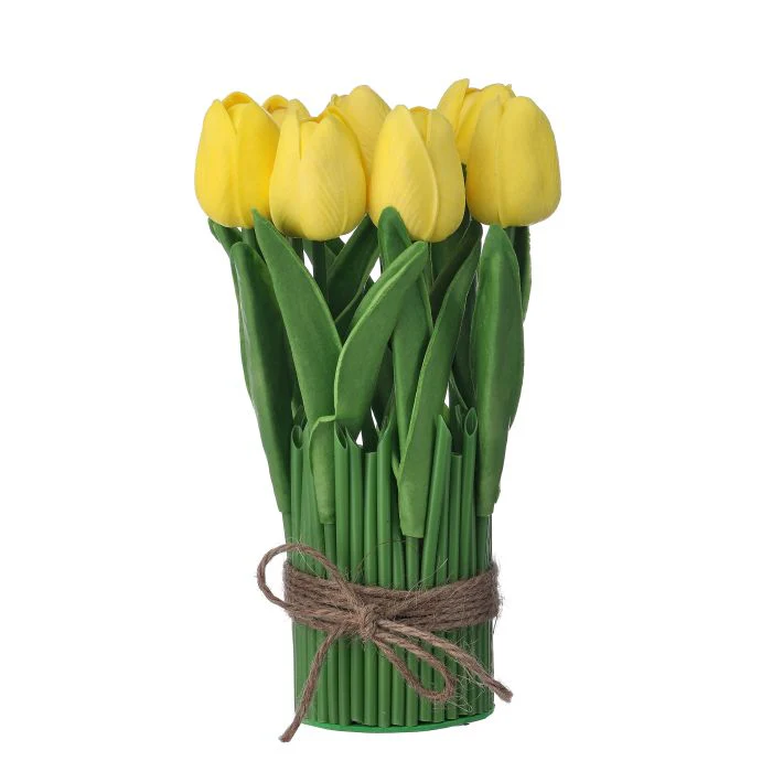 9” Eva Tulip Centerpiece With Leaves - Image 2