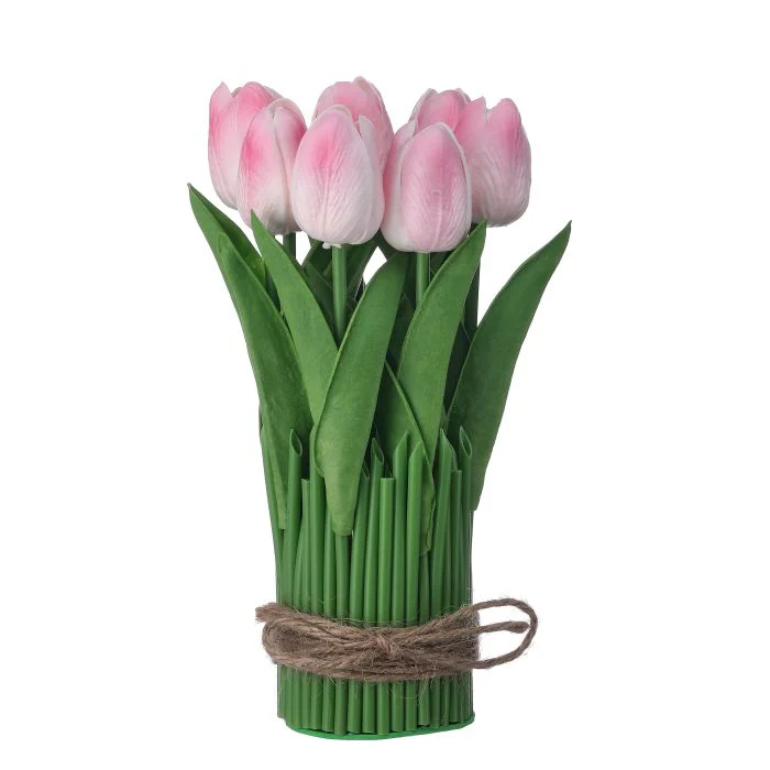 9” Eva Tulip Centerpiece With Leaves - Image 4