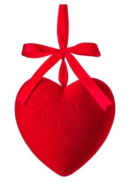 9" Flocked Heart Hanging Ornament - Image 2
