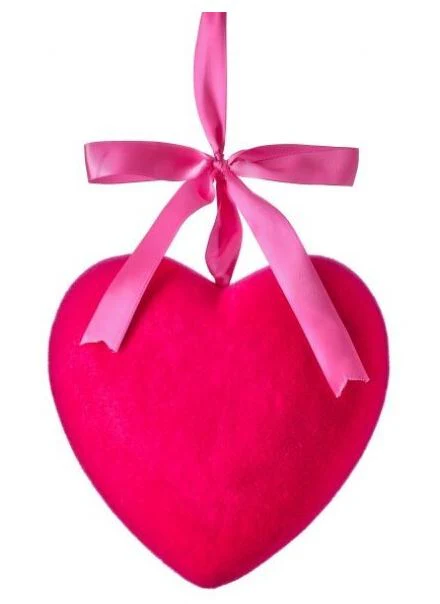 9" Flocked Heart Hanging Ornament - Image 3