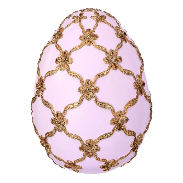9” Resin Gilded Lattice Egg - Image 2