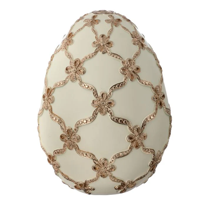 9” Resin Gilded Lattice Egg - Image 3