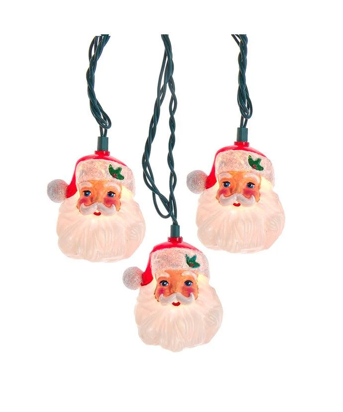 9' UL 10L Santa Head Light Set