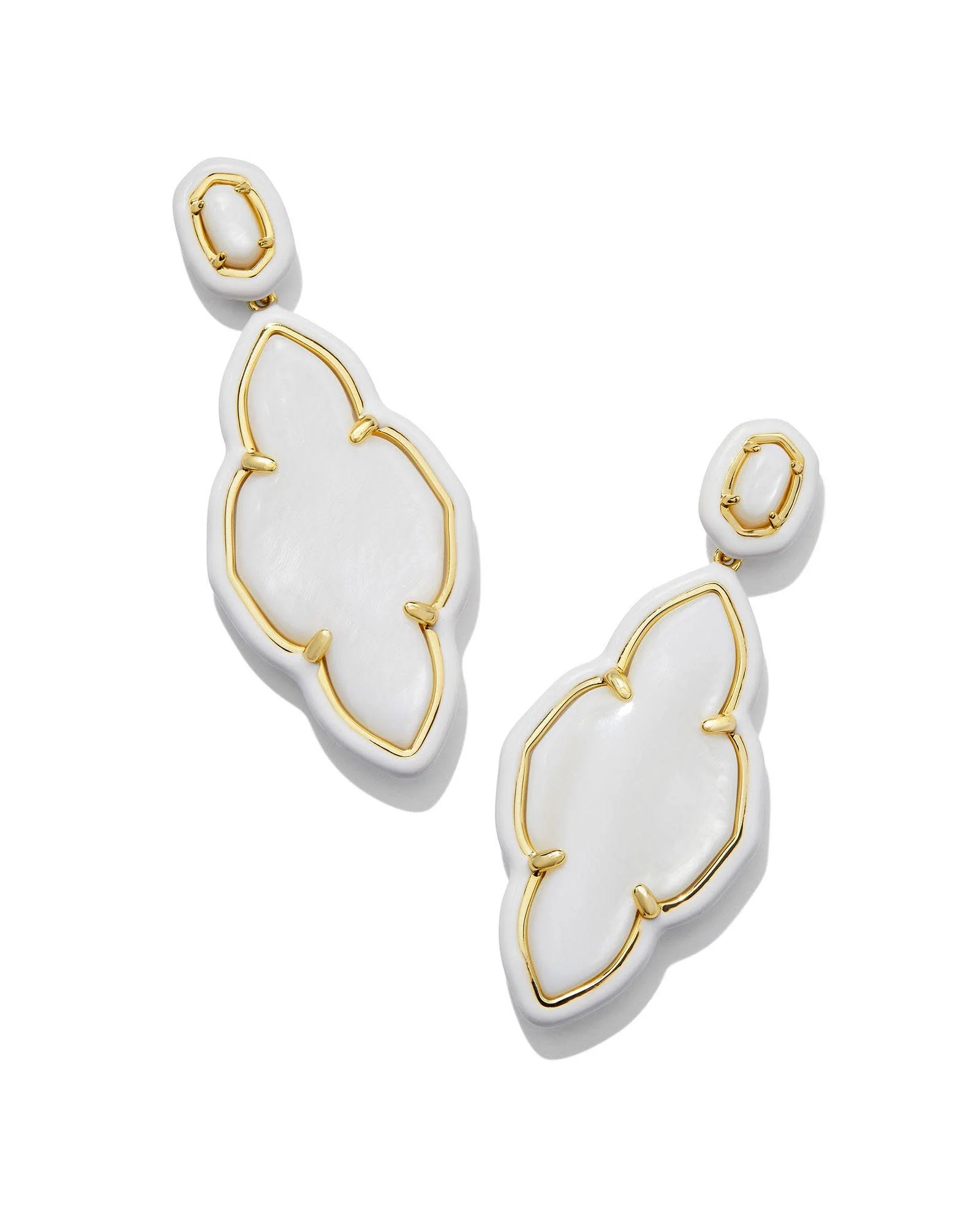 Abbie Enamel Frame Statement Earrings - Image 3