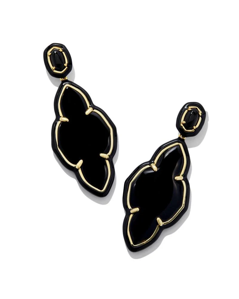 Abbie Enamel Frame Statement Earrings - Image 5