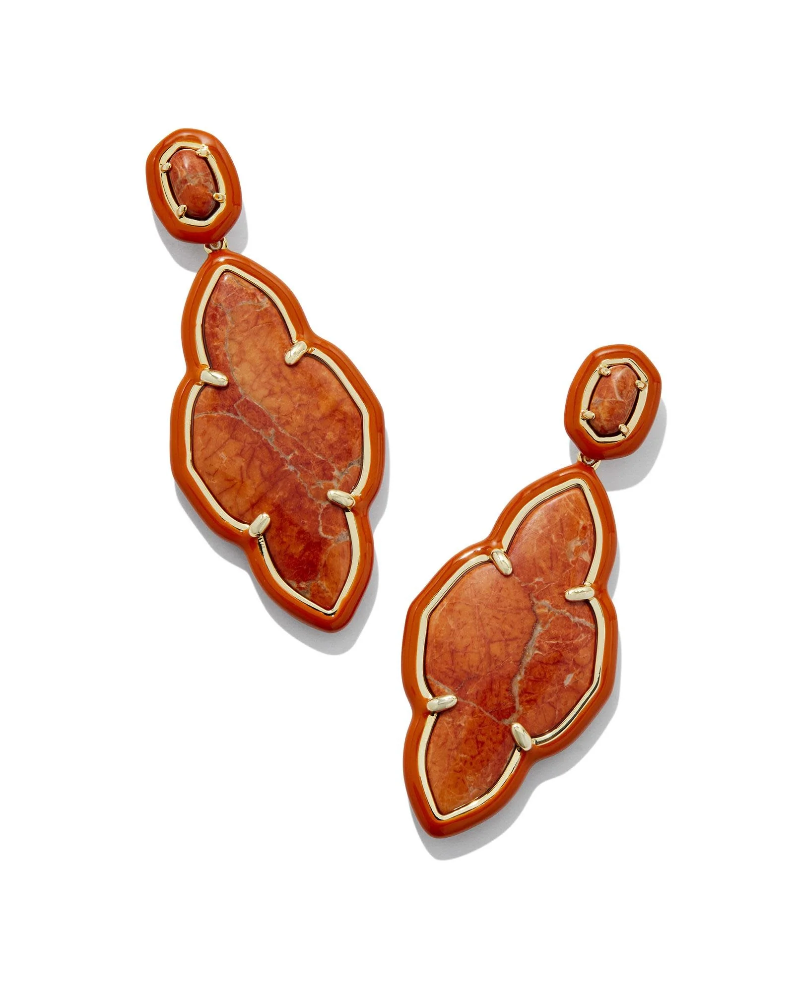 Abbie Enamel Frame Statement Earrings - Image 7