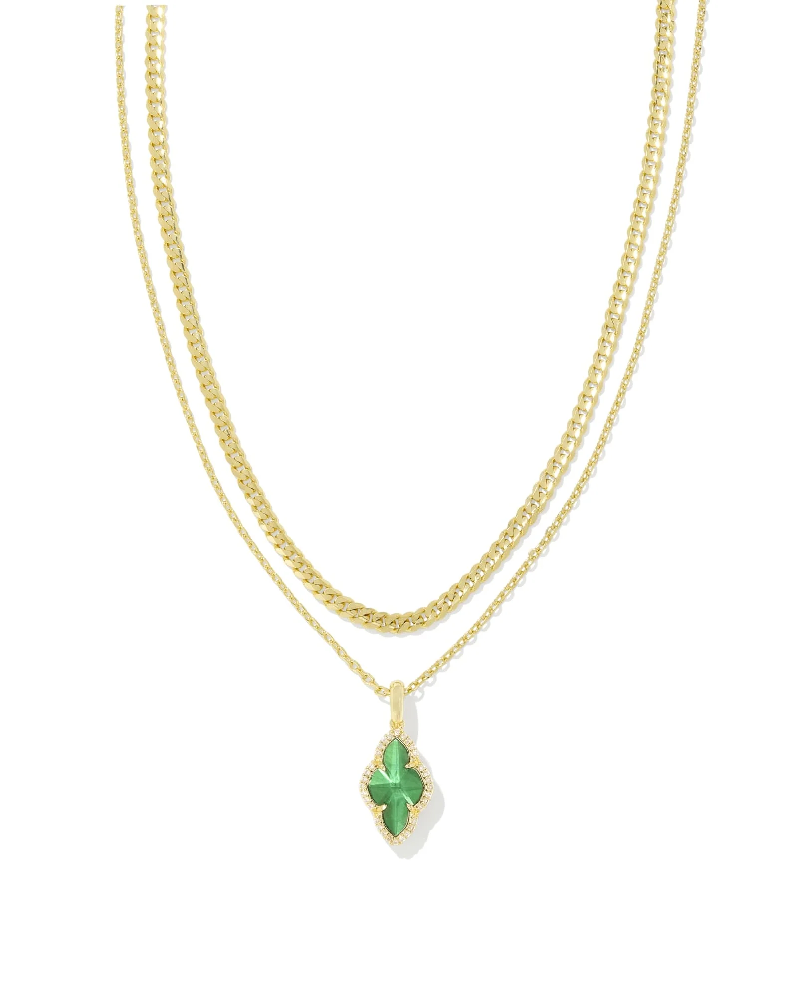 Abbie Pave Frame Multi Strand Necklace - Image 5