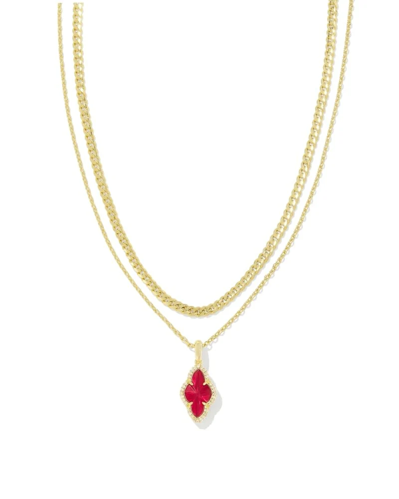 Abbie Pave Frame Multi Strand Necklace - Image 6